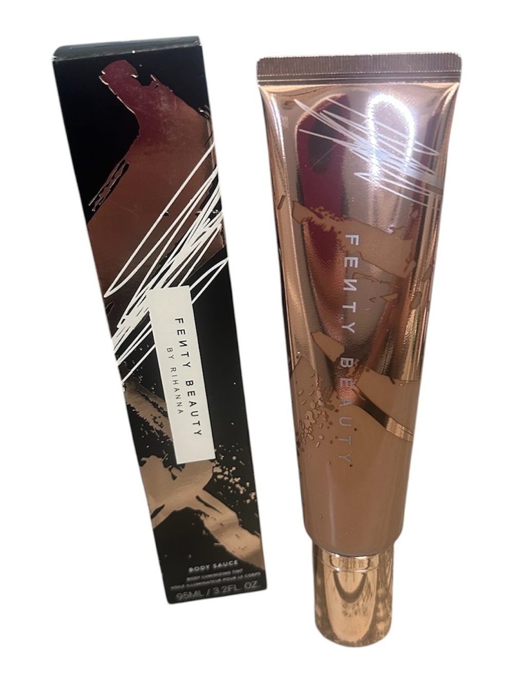 Fenty Beauty Body Sauce Shimmering Body Oil - Rose Gold agave spice 3.2 oz
